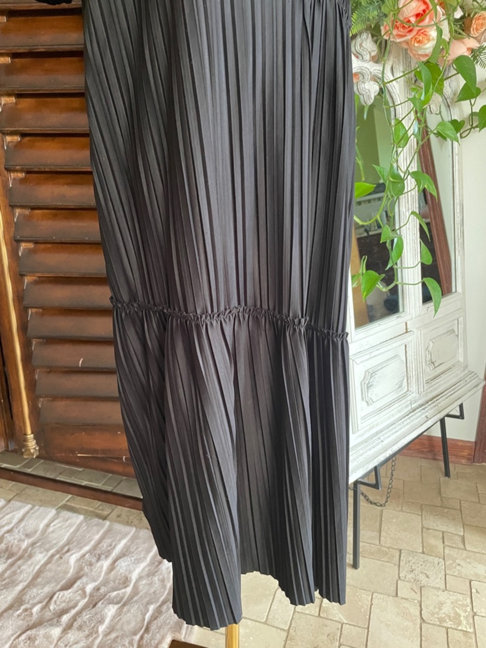Zara Asymmetrical Pleated Oversized Flapper Gatsby Midi Dress Medium - Picture 5 of 11